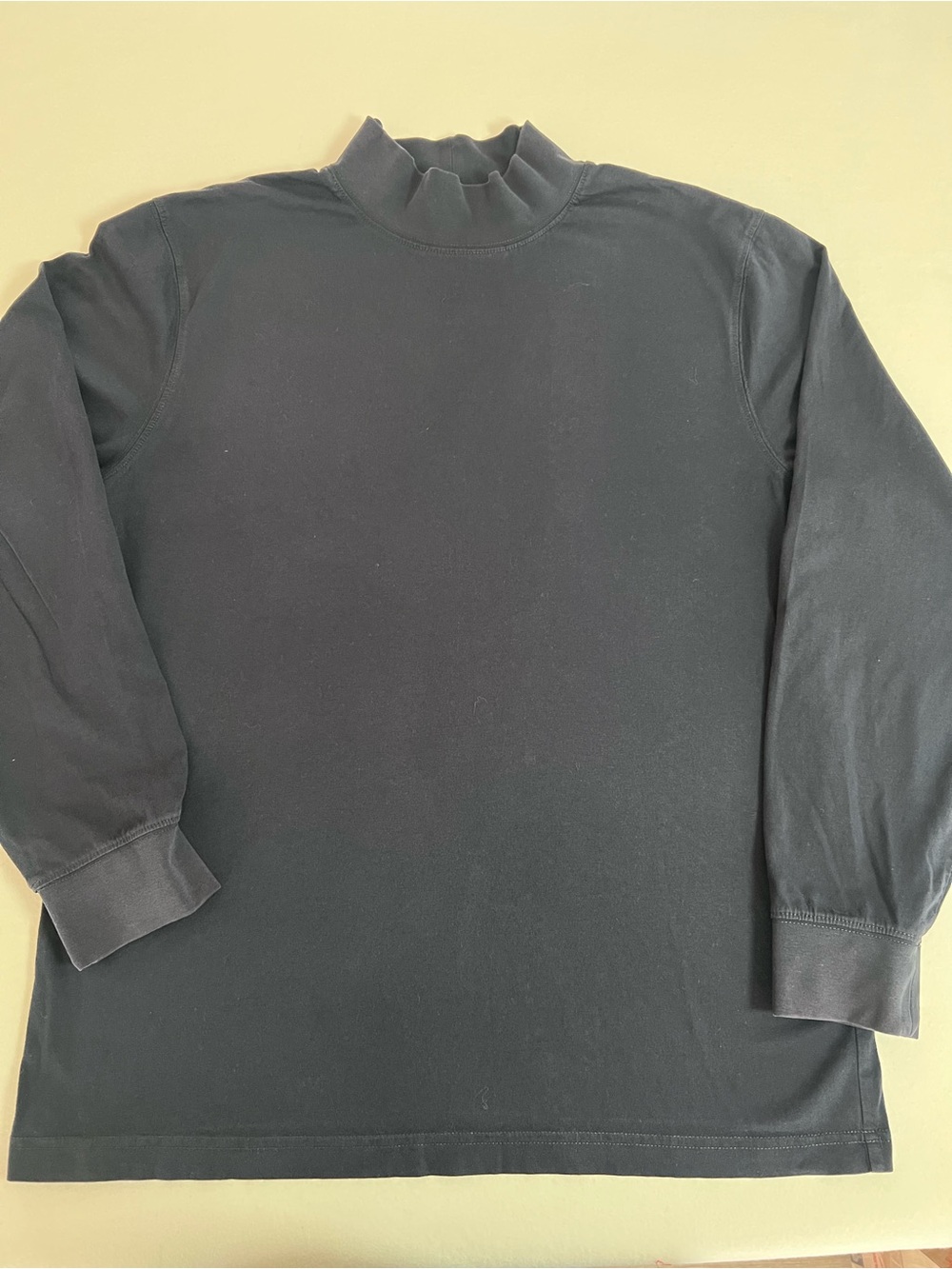 L.L. Bean Men’s Navy Blue Long-Sleeve Mock Neck Shirt